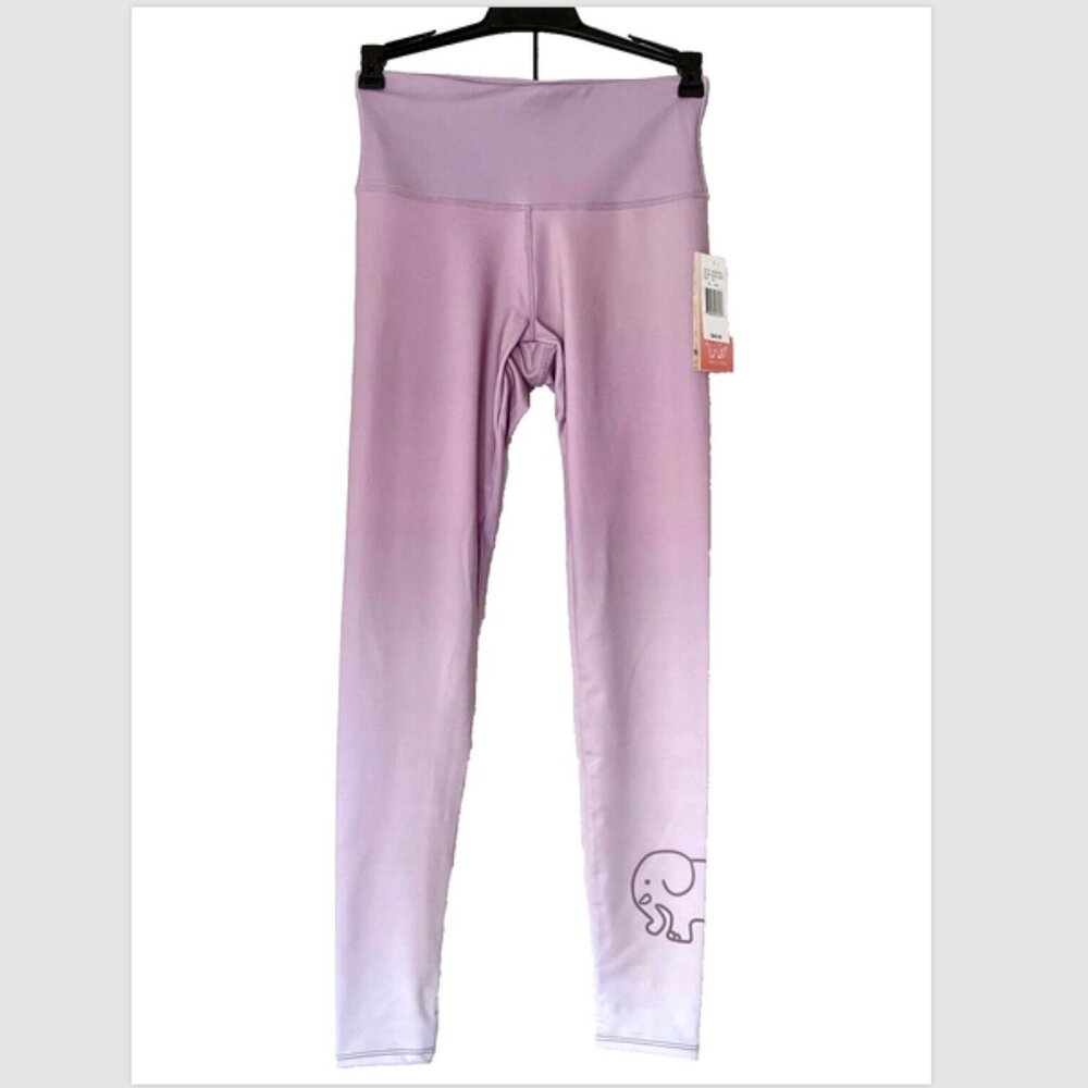 NWT! NEW! IVORY ELLA LAVENDER PURPLE OMBRE ELEPHANT LOGO LEGGINGS WOMENS SIZE XS